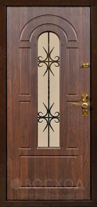 Фото  Стальная дверь Дверь с ковкой №14 с отделкой Массив дуба