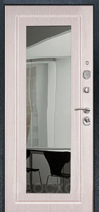 Фото  Стальная дверь С зеркалом №75 с отделкой Ламинат