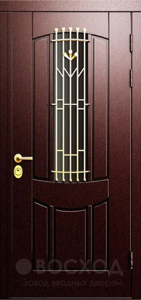 Фото стальная дверь Дверь с ковкой №15 с отделкой Массив дуба