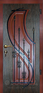 Фото стальная дверь Дверь с ковкой №8 с отделкой Порошковое напыление