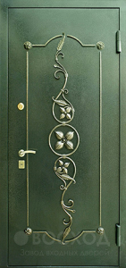 Фото стальная дверь Дверь с ковкой №1 с отделкой МДФ ПВХ