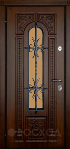 Фото  Стальная дверь Дверь с ковкой №13 с отделкой Массив дуба