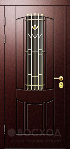 Фото  Стальная дверь Дверь с ковкой №15 с отделкой Массив дуба