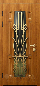 Фото  Стальная дверь Дверь с ковкой №9 с отделкой Массив дуба