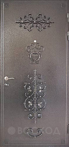 Фото стальная дверь Дверь с ковкой №4 с отделкой Порошковое напыление