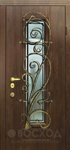 Фото стальная дверь Дверь с ковкой №17 с отделкой МДФ ПВХ