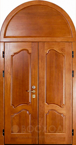 Фото стальная дверь Арочная парадная дверь №125 с отделкой Массив дуба