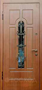 Фото  Стальная дверь Дверь с ковкой №19 с отделкой Массив дуба